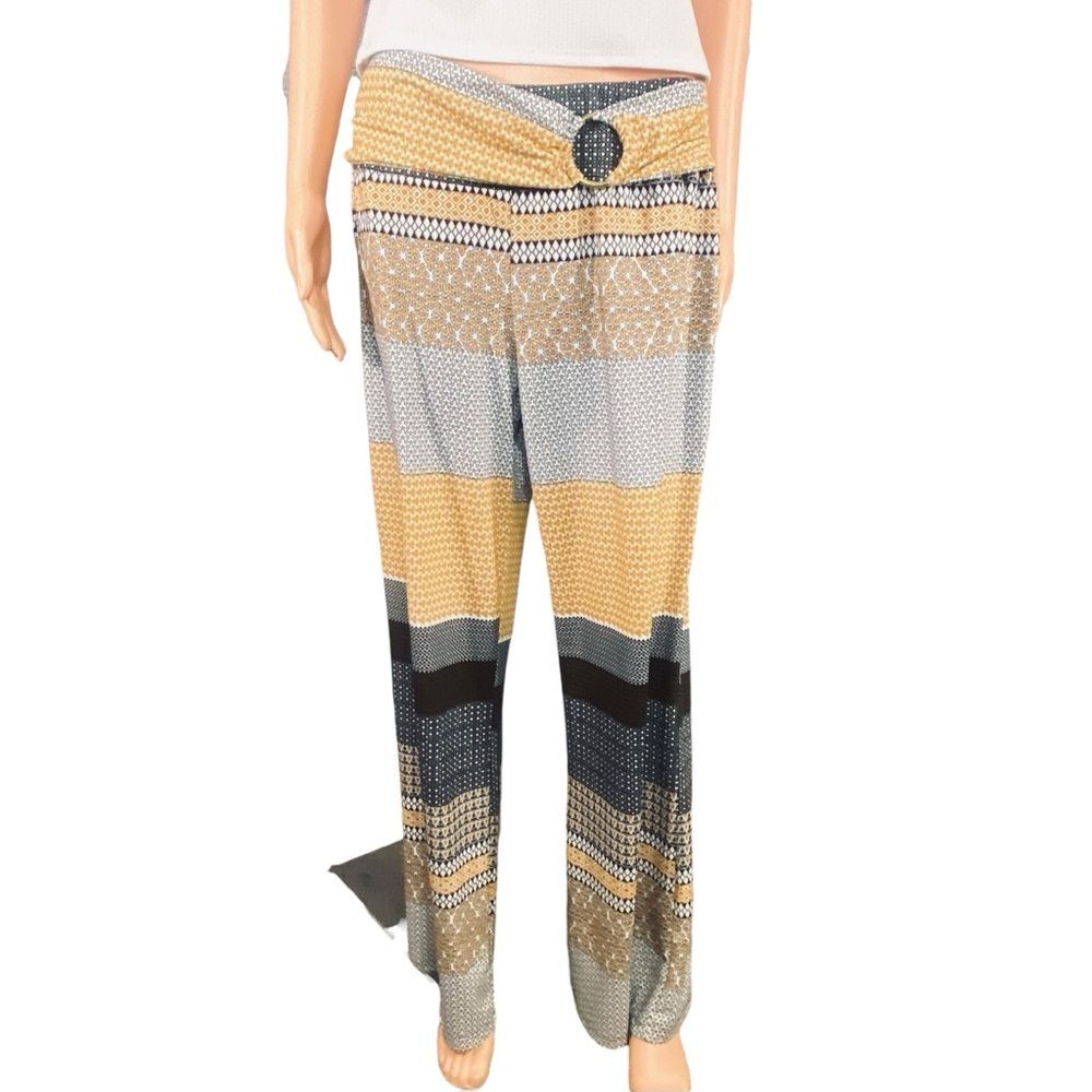 Wide Leg Palazzo Style Pants Boho Revival Festival Hippie Chic Lightweight SZ L